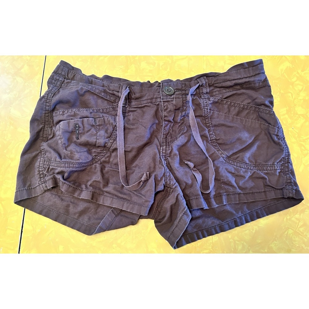 VTG Union Bay Shorts Womens 3 Brown Hipster Punk Y2K Short Shorts Drawstring